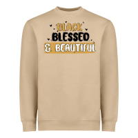 Mushroom black blessed & beautiful Heavyweight Sweatshirt - MaliasSmallBusiness