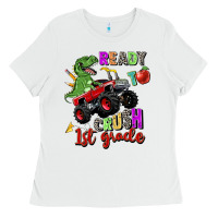 White ready to crush 1st grade Ladies Tee - Zillion Design Studio
