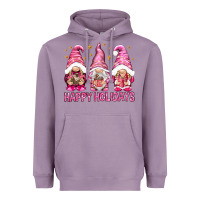Lavender Happy holidays with gnomes Heavyweight Hoodie - NancyCooperArtShop