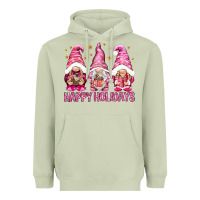 Matcha Happy holidays with gnomes Heavyweight Hoodie - NancyCooperArtShop
