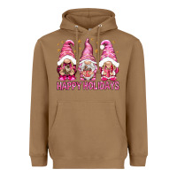 Toasted Coconut Happy holidays with gnomes Heavyweight Hoodie - NancyCooperArtShop