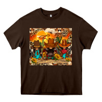 Chocolate Brown western gnomies Heavy Core Tee - FaDigitalArtStudio