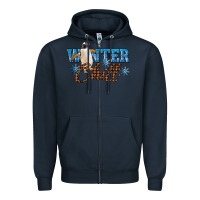Navy Winter Chill Penguin Zipper Hoodie - LillyAllenDesigns