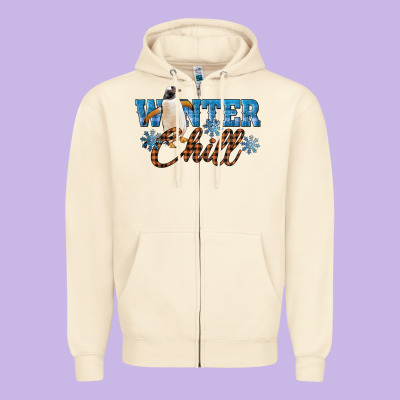 Winter Chill Penguin Zipper Hoodie Designed By Lillyallendesigns
