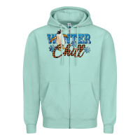 Seafoam Winter Chill Penguin Zipper Hoodie - LillyAllenDesigns
