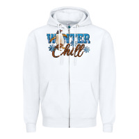 White Winter Chill Penguin Zipper Hoodie - LillyAllenDesigns