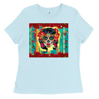Baby Blue sugar skull tumbler 3 Ladies Tee - CTS Tumbler Store