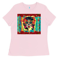 Bubblegum Pink sugar skull tumbler 3 Ladies Tee - CTS Tumbler Store