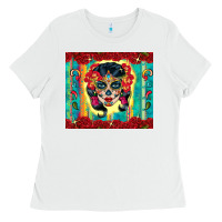 White sugar skull tumbler 3 Ladies Tee - CTS Tumbler Store