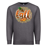 Charcoal Heather Fall with Background Premium Sweatshirt - texasbilliewilder