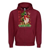 Burgundy merry christmas penguin Zipper Hoodie - LillyAllenDesigns