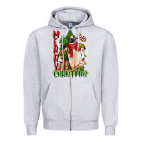 Heather Grey merry christmas penguin Zipper Hoodie - LillyAllenDesigns