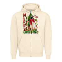 Sandshell merry christmas penguin Zipper Hoodie - LillyAllenDesigns