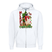 White merry christmas penguin Zipper Hoodie - LillyAllenDesigns