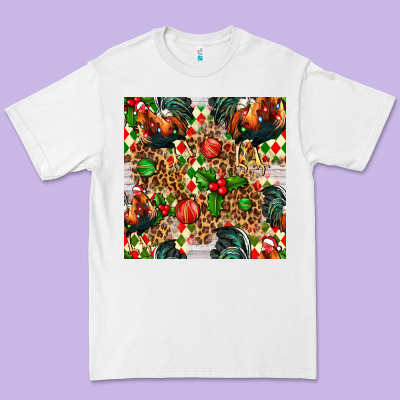 Christmas Leopard Chicken Premium Tee Designed By Fadigitalartstudio