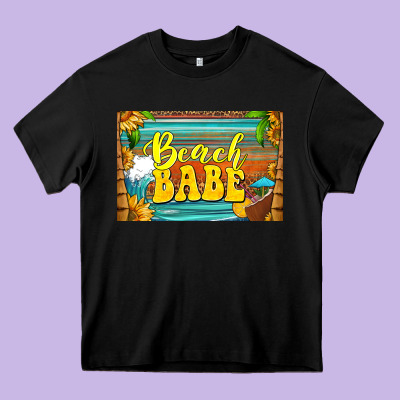 Beach Babe Skinny Metal Can Holder Heavy Core Tee Designed By Hra Design Shop