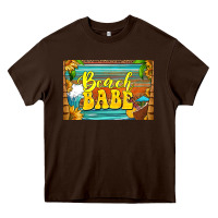 Chocolate Brown beach babe skinny metal can holder Heavy Core Tee - HRA Design Shop