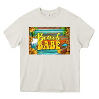 Cream beach babe skinny metal can holder Heavy Core Tee - HRA Design Shop