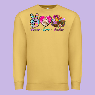Peace Love Easter Premium Sweatshirt Designed By Nancycooperartshop