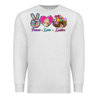 Oatmeal Heather Peace love Easter Premium Sweatshirt - NancyCooperArtShop