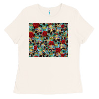 Sugar Skulls Roses Tumbler 3 Ladies Tee | Teevron