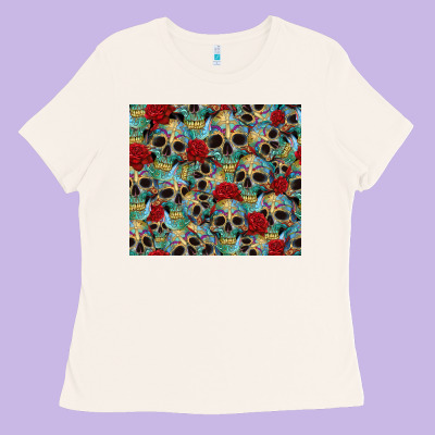 Sugar Skulls Roses Tumbler 3 Ladies Tee Designed By Cts Tumbler Store