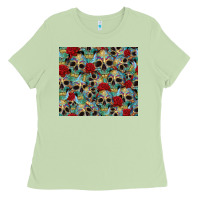 Matcha sugar skulls roses tumbler 3 Ladies Tee - CTS Tumbler Store