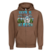 Chestnut Home Is Where The Snow Falls Winter Penguin Zipper Hoodie - LillyAllenDesigns