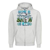 Dove Grey Home Is Where The Snow Falls Winter Penguin Zipper Hoodie - LillyAllenDesigns