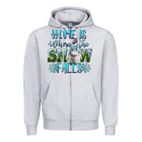 Heather Grey Home Is Where The Snow Falls Winter Penguin Zipper Hoodie - LillyAllenDesigns