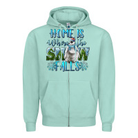 Seafoam Home Is Where The Snow Falls Winter Penguin Zipper Hoodie - LillyAllenDesigns