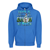 True Royal Home Is Where The Snow Falls Winter Penguin Zipper Hoodie - LillyAllenDesigns