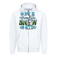 White Home Is Where The Snow Falls Winter Penguin Zipper Hoodie - LillyAllenDesigns