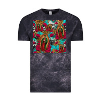 Cloud Black lady of guadalupe western seamless Vintage Tee - Jasminsmagicworld