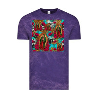 Cloud Purple lady of guadalupe western seamless Vintage Tee - Jasminsmagicworld