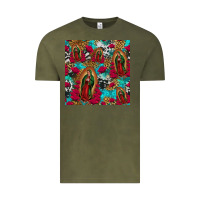 Vintage Olive lady of guadalupe western seamless Vintage Tee - Jasminsmagicworld