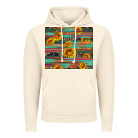 Vintage Artic sunflower serape wood and cowhide Vintage Hoodie - Artiststas