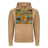 Vintage Camel sunflower serape wood and cowhide Vintage Hoodie - Artiststas