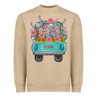 Mushroom truck with flowers Heavyweight Sweatshirt - MaliasSmallBusiness