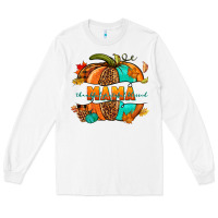White Thankful grateful blessed mama pumpkin Long Sleeve Tee - NancyCooperArtShop