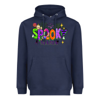 Navy Halloween Spooky Mama Heavyweight Hoodie - texasbilliewilder