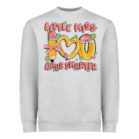 Heather Grey little miss 100 days smarter Heavyweight Sweatshirt - MaliasSmallBusiness