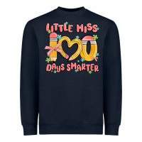Navy little miss 100 days smarter Heavyweight Sweatshirt - MaliasSmallBusiness