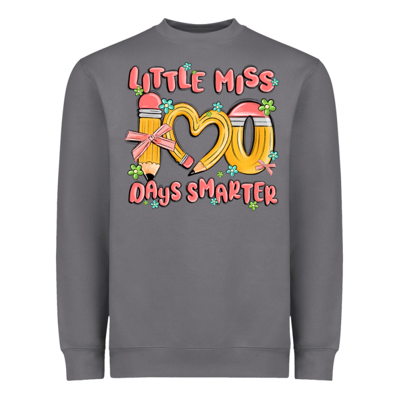 Little Miss 100 Days Smarter Heavyweight Sweatshirt by MaliasSmallBusiness | Teevron