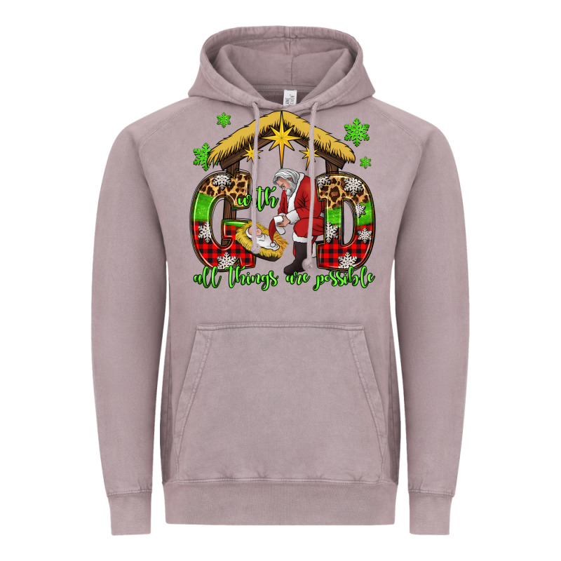 With God All Things Are Possible Santa Baby Jesus Vintage Hoodie by Jasminsmagicworld | Teevron