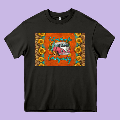 I'd Rather Be Camping Skinny Metal Can Holder Heavy Core Tee Designed By Hra Design Shop