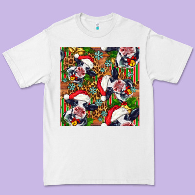 Christmas Leopard Cow Premium Tee Designed By Fadigitalartstudio