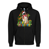 Black Merry Christmas Penguin Zipper Hoodie - LillyAllenDesigns