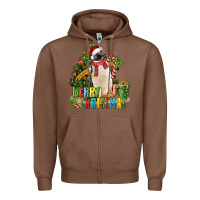 Chestnut Merry Christmas Penguin Zipper Hoodie - LillyAllenDesigns