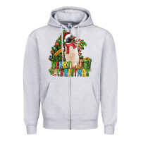 Heather Grey Merry Christmas Penguin Zipper Hoodie - LillyAllenDesigns